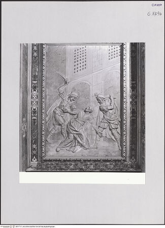 Vorderseite von ICCD [https://www.deutsche-digitale-bibliothek.de/content/lizenzen/rv-ez/] Szenen aus dem Leben des heiligen Kajetan von ThieneDer heilige Kajetan beim Sacco di Roma - Gesamtansicht, bh517131_recto. Foto.