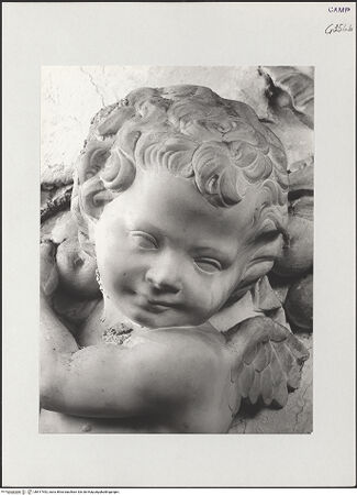 Vorderseite von Pedicini, Luciano [https://www.deutsche-digitale-bibliothek.de/content/lizenzen/rv-ez/] Der Altar von Monteoliveto (Altare del Pezzo)Festonhaltende Putti - Detail: Putto, links, Kopf, bh517442_recto. Foto: Pedicini, Luciano.