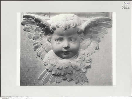 Vorderseite von Pedicini, Luciano [https://www.deutsche-digitale-bibliothek.de/content/lizenzen/rv-ez/] Der Altar von Monteoliveto (Altare del Pezzo)Liturgische Geräte und Cherubim - Linke Sockelzone, Cherubim, bh517454_recto. Foto: Pedicini, Luciano.