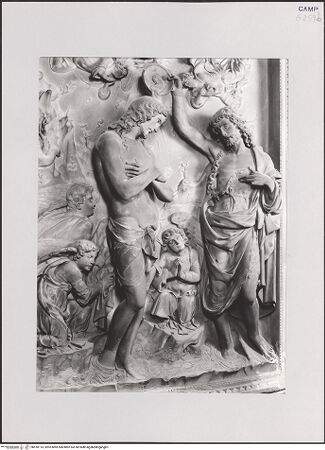 Vorderseite von Pedicini, Luciano [https://www.deutsche-digitale-bibliothek.de/content/lizenzen/rv-ez/] Taufe Christi - Detail: Christus und Johannes von links, bh518114_recto. Foto.