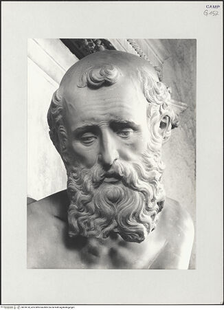 Vorderseite von Pedicini, Luciano [https://www.deutsche-digitale-bibliothek.de/content/lizenzen/rv-ez/] Marienaltar (Altar der Familie Ligorio)Der heilige Hieronymus - Detail: Kopf, bh518128_recto. Foto: Pedicini, Luciano.