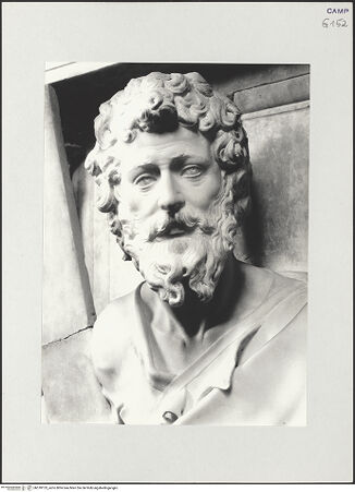 Vorderseite von Pedicini, Luciano [https://www.deutsche-digitale-bibliothek.de/content/lizenzen/rv-ez/] Marienaltar (Altar der Familie Ligorio)Der Apostel Andreas - Detail: Kopf, bh518133_recto. Foto: Pedicini, Luciano.