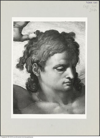 Vorderseite von Musei Vaticani [https://www.deutsche-digitale-bibliothek.de/content/lizenzen/rv-ez/] Das Jüngste Gericht - Christus: Kopf, bh518703_recto. Foto.