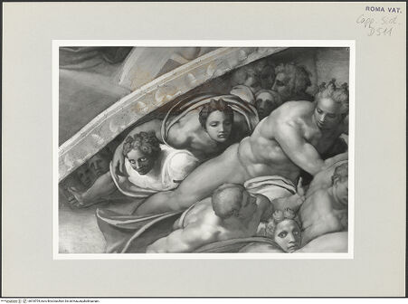 Vorderseite von Musei Vaticani [https://www.deutsche-digitale-bibliothek.de/content/lizenzen/rv-ez/] Das Jüngste Gericht - Engel zur Rechten Christi, bh518704_recto. Foto.