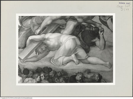 Vorderseite von Musei Vaticani [https://www.deutsche-digitale-bibliothek.de/content/lizenzen/rv-ez/] Das Jüngste Gericht - Engel mit Kreuz, bh518705_recto. Foto.