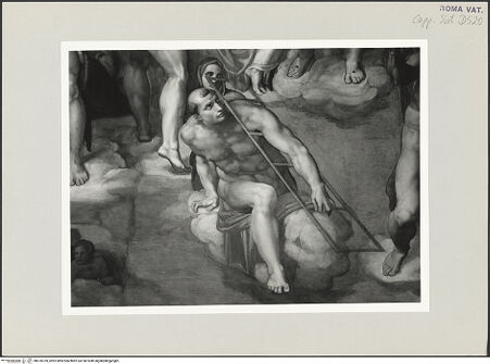 Vorderseite von Musei Vaticani [https://www.deutsche-digitale-bibliothek.de/content/lizenzen/rv-ez/] Das Jüngste Gericht - Der heilige Laurentius, bh518709_recto. Foto.