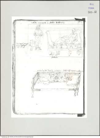 Vorderseite von Biblioteca Apostolica Vaticana [https://www.deutsche-digitale-bibliothek.de/content/lizenzen/rv-ez/] Codex Peiresc (Menestrier) nach dem Aantekenboekje des Philips van WingheLagernde Grabfiguren - , bh520090_recto. Foto.