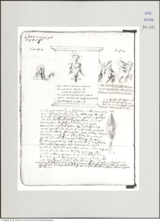 Vorderseite von Biblioteca Apostolica Vaticana [https://www.deutsche-digitale-bibliothek.de/content/lizenzen/rv-ez/] Codex Peiresc (Menestrier) nach dem Aantekenboekje des Philips van WingheVotivaltar für Sol invictus zwischen Kopf eines älteren Mannes und gekröntem Wagenlenker mit Greifenquadriga - , bh520102_recto. Foto.