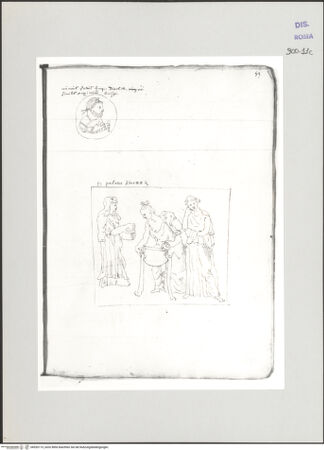 Vorderseite von Biblioteca Apostolica Vaticana [https://www.deutsche-digitale-bibliothek.de/content/lizenzen/rv-ez/] Codex Peiresc (Menestrier) nach dem Aantekenboekje des Philips van WingheAntike Münze und Peliadenrelief - , bh520115_recto. Foto.