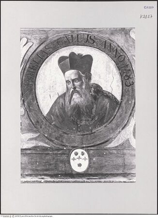 Vorderseite von ICCD [https://www.deutsche-digitale-bibliothek.de/content/lizenzen/rv-ez/] Szenen aus dem Leben des heiligen Jakob von der Mark (Giacomo della Marca)Bildnis des Helias Gallus - Gesamtansicht, bh520252_recto. Foto.