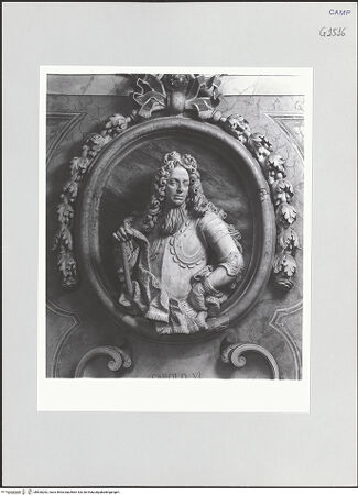 Vorderseite von ICCD [https://rightsstatements.org/page/CNE/1.0/] Denkmal Karls VI. von Österreich - Detail, bh520262_recto. Foto.