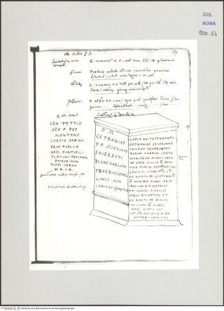 Vorderseite von Biblioteca Apostolica Vaticana [https://www.deutsche-digitale-bibliothek.de/content/lizenzen/rv-ez/] Codex Peiresc (Menestrier) nach dem Aantekenboekje des Philips van WingheAntike Inschriften und Grabstele - , bh520364_recto. Foto.