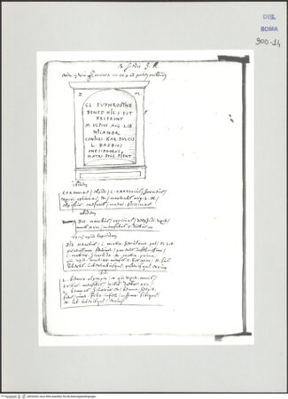 Vorderseite von Biblioteca Apostolica Vaticana [https://www.deutsche-digitale-bibliothek.de/content/lizenzen/rv-ez/] Codex Peiresc (Menestrier) nach dem Aantekenboekje des Philips van WingheAntike Inschriften und Grabstele von der Via Flaminia - , bh520369_recto. Foto.