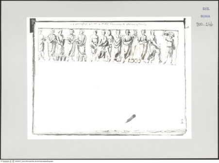 Vorderseite von Biblioteca Apostolica Vaticana [https://www.deutsche-digitale-bibliothek.de/content/lizenzen/rv-ez/] Codex Peiresc (Menestrier) nach dem Aantekenboekje des Philips van WingheSarkophagrelief mit Speisewunder und der Verleugnung Petri - , bh520417_recto. Foto.