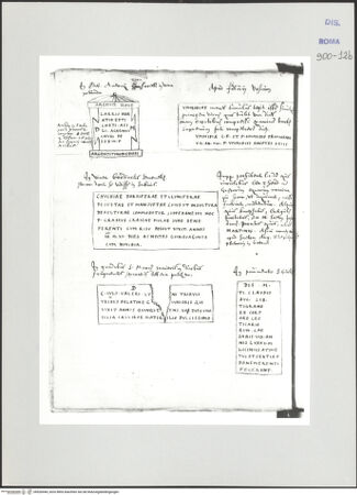 Vorderseite von Biblioteca Apostolica Vaticana [https://www.deutsche-digitale-bibliothek.de/content/lizenzen/rv-ez/] Codex Peiresc (Menestrier) nach dem Aantekenboekje des Philips van WingheAntike Grabinschriften - , bh520444_recto. Foto.