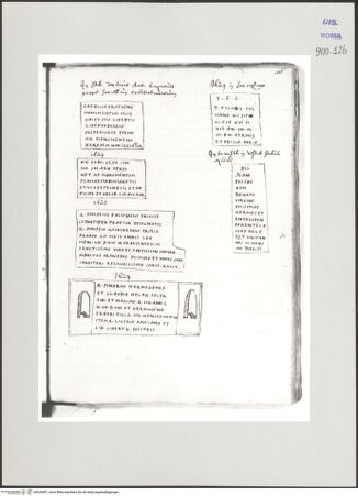 Vorderseite von Biblioteca Apostolica Vaticana [https://www.deutsche-digitale-bibliothek.de/content/lizenzen/rv-ez/] Codex Peiresc (Menestrier) nach dem Aantekenboekje des Philips van WingheAntike Grabinschriften - , bh520447_recto. Foto.