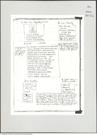 Vorderseite von Biblioteca Apostolica Vaticana [https://www.deutsche-digitale-bibliothek.de/content/lizenzen/rv-ez/] Codex Peiresc (Menestrier) nach dem Aantekenboekje des Philips van WingheAntike Grabinschriften - , bh520450_recto. Foto.