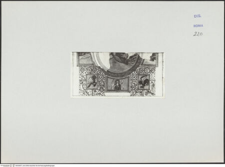 Vorderseite von Bibliotheca Hertziana [https://www.deutsche-digitale-bibliothek.de/content/lizenzen/rv-ez/] Kodex mit Kopien aus römischen KirchenRom, San Vincenzo e Anastasio, Mosaikfragment aus der Vorhalle, Kopie - , bh520657_recto. Foto.