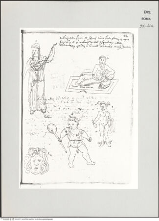 Vorderseite von Biblioteca Apostolica Vaticana [https://www.deutsche-digitale-bibliothek.de/content/lizenzen/rv-ez/] Codex Peiresc (Menestrier) nach dem Aantekenboekje des Philips van WingheMinerva, der Flussgott Rhenus, Merkur, Athlet, Medusa - , bh520917_recto. Foto.