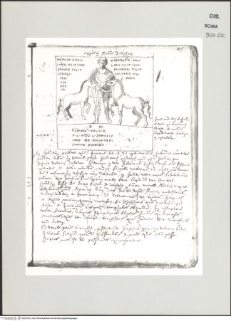 Vorderseite von Biblioteca Apostolica Vaticana [https://www.deutsche-digitale-bibliothek.de/content/lizenzen/rv-ez/] Codex Peiresc (Menestrier) nach dem Aantekenboekje des Philips van WingheGrabplatte eines Reiters - , bh520970_recto. Foto.