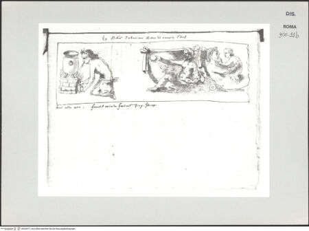 Vorderseite von Biblioteca Apostolica Vaticana [https://www.deutsche-digitale-bibliothek.de/content/lizenzen/rv-ez/] Codex Peiresc (Menestrier) nach dem Aantekenboekje des Philips van WingheAntikes Relieffragmente mit Satyrn - , bh520977_recto. Foto.