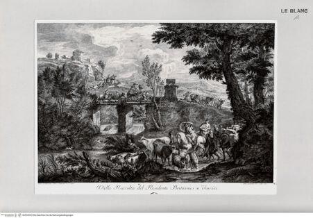 Vorderseite von Landesbildstelle Rheinland [http://creativecommons.org/publicdomain/mark/1.0/] Italienische Landschaft mit Brücke und einem langen Zug von Menschen und Tieren - , bh520993. Foto.