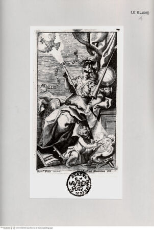 Vorderseite von Landesbildstelle Rheinland [http://creativecommons.org/publicdomain/mark/1.0/] These mit Minerva, einem Adler mit einer Krone und einem Putto, der den Adler auf ein Wappen zeichnet - , bh521004. Foto.