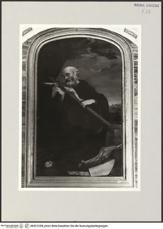 Vorderseite von Sopr. BAS ROMA [https://www.deutsche-digitale-bibliothek.de/content/lizenzen/rv-ez/] Der heilige Sabas in Verehrung des Kreuzes - , bh521059_recto. Foto.