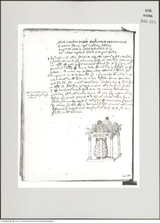 Vorderseite von Biblioteca Apostolica Vaticana [https://www.deutsche-digitale-bibliothek.de/content/lizenzen/rv-ez/] Codex Peiresc (Menestrier) nach dem Aantekenboekje des Philips van WingheInschrift und Tabernakel mit Pinienzapfen - , bh521118_recto. Foto.
