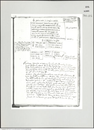 Vorderseite von Biblioteca Apostolica Vaticana [https://www.deutsche-digitale-bibliothek.de/content/lizenzen/rv-ez/] Codex Peiresc (Menestrier) nach dem Aantekenboekje des Philips van WingheGrabinschriften aus Santo Stefano Rotondo und San Crisogono (?) in Rom - , bh521129_recto. Foto.