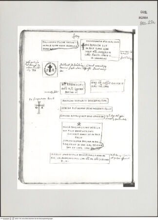 Vorderseite von Biblioteca Apostolica Vaticana [https://www.deutsche-digitale-bibliothek.de/content/lizenzen/rv-ez/] Codex Peiresc (Menestrier) nach dem Aantekenboekje des Philips van WingheGrabinschriften - , bh521154_recto. Foto.