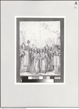 Vorderseite von Sotheby's [https://www.deutsche-digitale-bibliothek.de/content/lizenzen/rv-ez/] Gruppe von Bischöfen, mit dem Papst, einem Kardinal und anderen Unbekannten - , bh521252_recto. Foto.