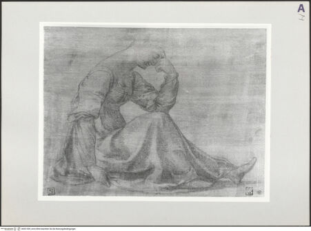 Vorderseite von Szépmüvészeti Múzeum, Budapest [https://www.deutsche-digitale-bibliothek.de/content/lizenzen/rv-ez/] Studie zu einer sitzenden Frau - , bh521509_recto. Foto.