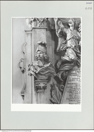 Vorderseite von ICCD [https://www.deutsche-digitale-bibliothek.de/content/lizenzen/rv-ez/] Grabmal der Kardinäle Francesco und Stefano Brancaccio - Detail: Büste (des Francesco Caracciolo?), bh521665_recto. Foto.