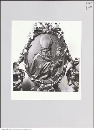 Vorderseite von ICCD [https://www.deutsche-digitale-bibliothek.de/content/lizenzen/rv-ez/] Der heilige Augustinus - Medaillon, bh521731_recto. Foto.