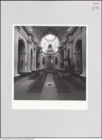 Vorderseite von ICCD [https://www.deutsche-digitale-bibliothek.de/content/lizenzen/rv-ez/] Sant'Agostino alla ZeccaSant'Agostino alla Zecca - Langhaus Richtung Presbyterium, bh521737_recto. Foto.