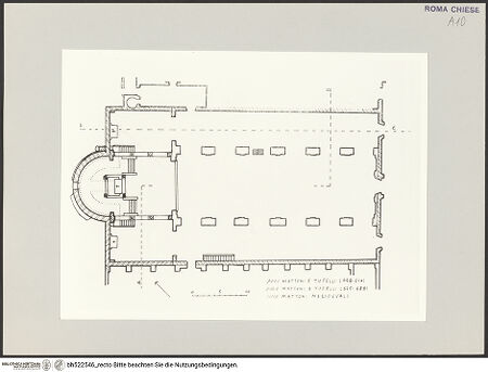 Vorderseite von Bibliotheca Hertziana [https://www.deutsche-digitale-bibliothek.de/content/lizenzen/rv-ez/] San Pancrazio - Grundriss, aus: Nestori, Aldo: La Basilica di San Pancrazio in Roma, in: Rivista di Archeologia Cristiana, 36, 1960, S. 213-248, Tav. 1a, bh522546_recto. Foto.