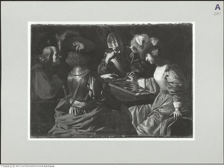 Vorderseite von Lensini, Fabio [https://www.deutsche-digitale-bibliothek.de/content/lizenzen/rv-ez/] Kartenspieler mit Dame - , bh523176_recto. Foto.