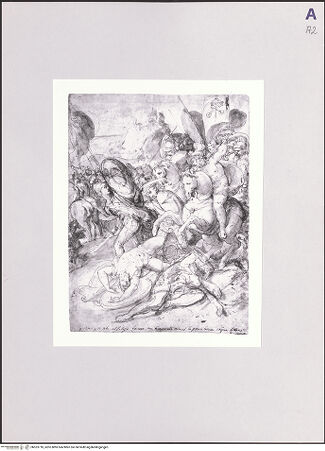 Vorderseite von Sotheby's [https://www.deutsche-digitale-bibliothek.de/content/lizenzen/rv-ez/] Die Schlacht von Cosa - , bh523718_recto. Foto.