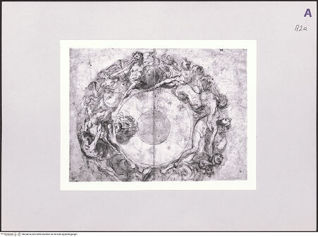 Vorderseite von Sotheby's [https://www.deutsche-digitale-bibliothek.de/content/lizenzen/rv-ez/] Dekorationsentwurf für einen Teller mit kämpfenden Seeungeheuern - , bh524874_recto. Foto.