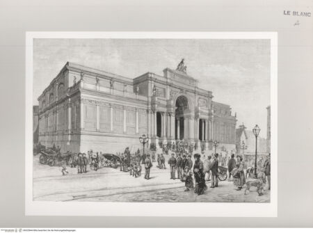 Vorderseite von  [http://creativecommons.org/publicdomain/mark/1.0/] Einweihung des Palazzo delle Esposizioni, Rom 1883 - , bh525844. Foto.