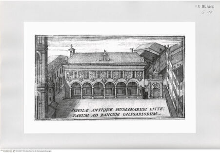 Vorderseite von Istituto Nazionale per la Grafica [http://creativecommons.org/publicdomain/mark/1.0/] Scholae Antiquae Humanarum Litterarum Ad Bancum Caligariorum - , bh526087. Foto.