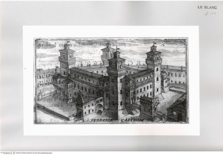 Vorderseite von Istituto Nazionale per la Grafica [http://creativecommons.org/publicdomain/mark/1.0/] Ferrariae Castrum - , bh526103. Foto.