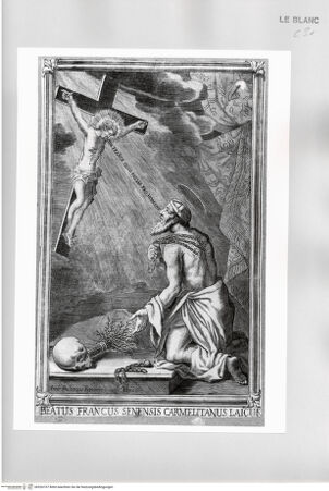 Vorderseite von Istituto Nazionale per la Grafica [http://creativecommons.org/publicdomain/mark/1.0/] Dem seligen Francus de Senis erscheint der gekreuzigte Christus - , bh526107. Foto.