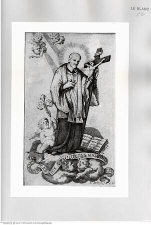 Vorderseite von Istituto Nazionale per la Grafica [http://creativecommons.org/publicdomain/mark/1.0/] Der heilige Vinzenz von Paul auf einer Wolke - , bh526110. Foto.