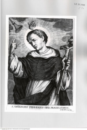 Vorderseite von Istituto Nazionale per la Grafica [http://creativecommons.org/publicdomain/mark/1.0/] Der heilige Vinzenz Ferrer predigend, mit einem Kruzifix in der Hand - , bh526115. Foto.