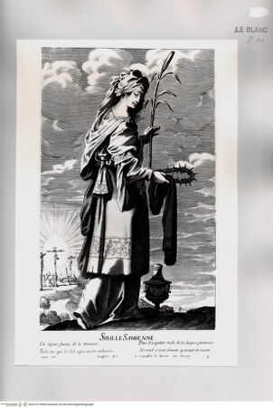 Vorderseite von Istituto Nazionale per la Grafica [http://creativecommons.org/publicdomain/mark/1.0/] Die zwölf SibyllenTafel 8: "Sibille Samienne" - , bh527079. Foto.