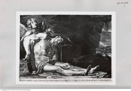 Vorderseite von Istituto Nazionale per la Grafica [http://creativecommons.org/publicdomain/mark/1.0/] Der Leichnam Christi von einem Engel gestützt - , bh527365. Foto.