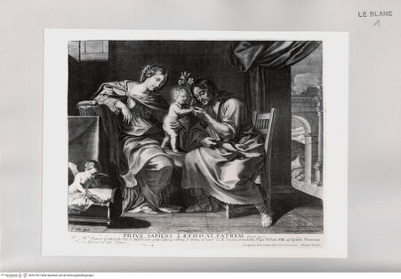 Vorderseite von Istituto Nazionale per la Grafica [http://creativecommons.org/publicdomain/mark/1.0/] Die heilige Jungfrau mit dem Kinde, welchem Joseph eine Lilie reicht - , bh527367. Foto.