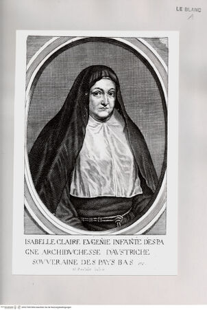 Vorderseite von Istituto Nazionale per la Grafica [http://creativecommons.org/publicdomain/mark/1.0/] "Isabelle Claire Eugenie Infante d'Espagne Archiduchesse d'Austriche ...", in Ovalrahmung - , bh527385. Foto.